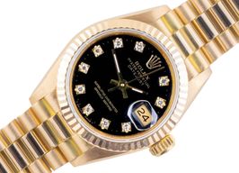 Rolex Lady-Datejust 69178 (1986) - Black dial 26 mm Yellow Gold case