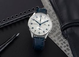IWC Portuguese Chronograph IW371605 (Unknown (random serial)) - Silver dial 41 mm Steel case