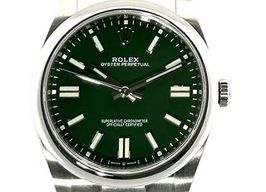 Rolex Oyster Perpetual 41 124300 (2021) - Green dial 41 mm Steel case
