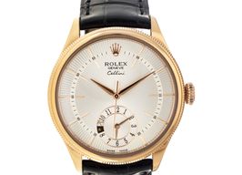 Rolex Cellini Dual Time 50525 (2017) - White dial 39 mm Rose Gold case