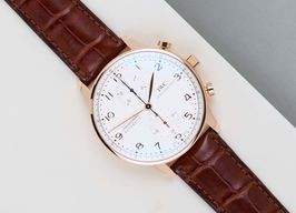 IWC Portuguese Chronograph IW371480 (2014) - Silver dial 41 mm Red Gold case