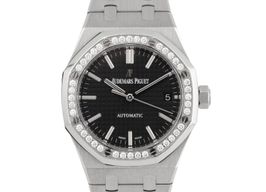 Audemars Piguet Royal Oak Lady 15451ST.ZZ.1256ST.01 (Unknown (random serial)) - Black dial 37 mm Steel case