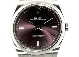 Rolex Oyster Perpetual 39 114300 (2018) - Rood wijzerplaat 39mm Staal
