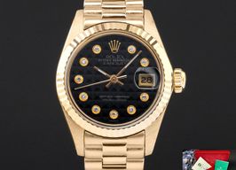 Rolex Lady-Datejust 6917 (1981) - Black dial 26 mm Yellow Gold case