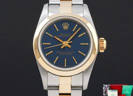 Rolex Oyster Perpetual 67183 (1996) - Blue dial 24 mm Gold/Steel case