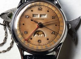 Leonidas Triple Date Moonphase 0151 (1955) - Bruin wijzerplaat 35mm Staal