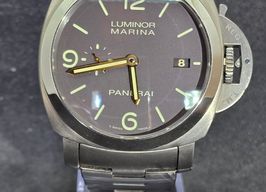 Panerai Luminor Marina 1950 3 Days Automatic PAM00352 (Onbekend (willekeurig serienummer)) - Bruin wijzerplaat 44mm Titanium