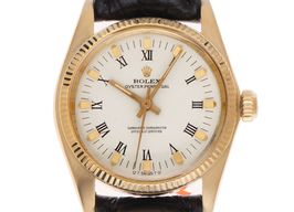 Rolex Oyster Perpetual 6751 (1980) - Wit wijzerplaat 31mm Geelgoud