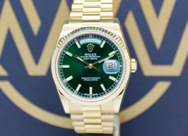 Rolex Day-Date 36 118238 (2007) - Green dial 36 mm Yellow Gold case