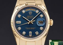 Rolex Day-Date 36 118238 (2010) - Blue dial 36 mm Yellow Gold case