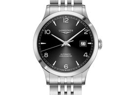 Longines Record L2.821.4.56.6 (2024) - Zwart wijzerplaat 40mm Staal