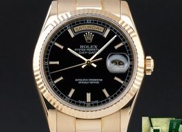 Rolex Day-Date 36 118238 (2000) - Zwart wijzerplaat 36mm Geelgoud