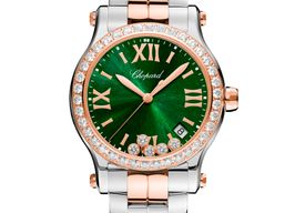 Chopard Happy Sport 278582-6008 (2023) - Groen wijzerplaat 36mm Goud/Staal