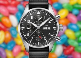 IWC Pilot Chronograph IW378001 (2023) - Zwart wijzerplaat 43mm Staal