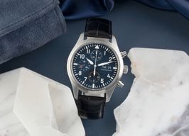 IWC Pilot Chronograph IW371701 (Onbekend (willekeurig serienummer)) - Zwart wijzerplaat 42mm Staal