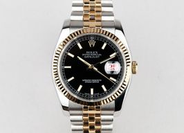 Rolex Datejust 36 116233 (2010) - Zwart wijzerplaat 36mm Goud/Staal