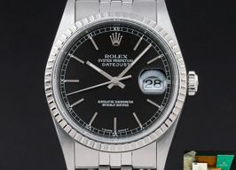 Rolex Datejust 36 16220 (1989) - Zwart wijzerplaat 36mm Staal