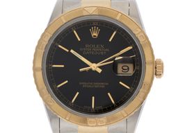 Rolex Datejust Turn-O-Graph 16263 (2002) - Black dial 36 mm Gold/Steel case