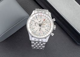 Breitling Navitimer World A24322 (Unknown (random serial)) - Silver dial 46 mm Steel case