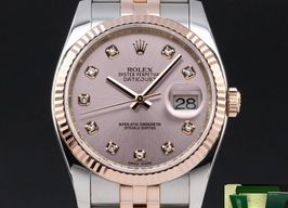 Rolex Datejust 36 116231 (2011) - Roze wijzerplaat 36mm Goud/Staal