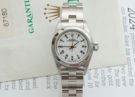 Rolex Oyster Perpetual 67180 (Unknown (random serial)) - White dial 26 mm Steel case