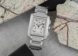 Cartier Tank Française W51001Q3 (1999) - Wit wijzerplaat 28mm Staal