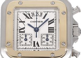 Cartier Santos Galbée W20011C4 (Onbekend (willekeurig serienummer)) - Zilver wijzerplaat 29mm Goud/Staal