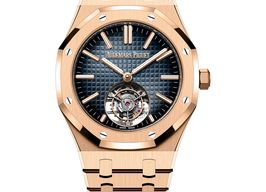 Audemars Piguet Royal Oak Tourbillon 26730OR.OO.1320OR.01 (2025) - Blue dial 41 mm Rose Gold case
