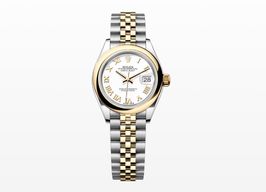 Rolex Lady-Datejust 279163 (2021) - Wit wijzerplaat 28mm Goud/Staal