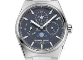 Frederique Constant Manufacture Slimline Perpetual Calendar FC-775BL4NH6B (2024) - Blauw wijzerplaat 41mm Staal