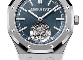Audemars Piguet Royal Oak Tourbillon 26730TI.OO.1320TI.02 (Onbekend (willekeurig serienummer)) - Blauw wijzerplaat 41mm Titanium