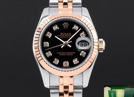 Rolex Lady-Datejust 179171 (2009) - Black dial 26 mm Gold/Steel case
