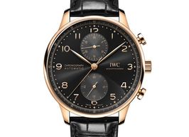 IWC Portuguese Chronograph IW371625 (2024) - Zwart wijzerplaat 41mm Roodgoud