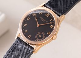 Patek Philippe Calatrava 5026R (Onbekend (willekeurig serienummer)) - Zwart wijzerplaat 34mm Roségoud