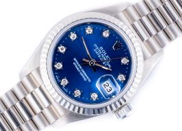 Rolex Lady-Datejust 69179 (1991) - Blauw wijzerplaat 26mm Witgoud