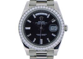 Rolex Day-Date 40 228349RBR (2024) - Black dial 40 mm White Gold case