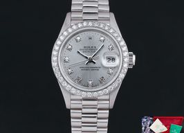 Rolex Lady-Datejust 69136 (1988) - Silver dial 26 mm Platinum case