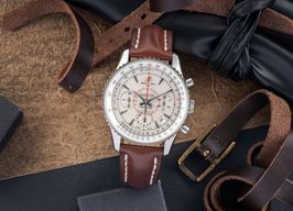 Breitling Montbrillant AB0131 (Onbekend (willekeurig serienummer)) - Zilver wijzerplaat 40mm Staal