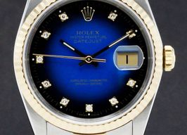 Rolex Datejust 16233 (1990) - Blauw wijzerplaat 36mm Goud/Staal