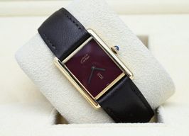 Cartier Tank Vermeil 590005 (Unknown (random serial)) - Red dial 23 mm Silver case