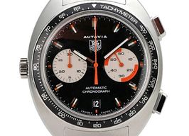 TAG Heuer Autavia CY2111 (Unknown (random serial)) - Black dial 42 mm Steel case