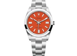 Rolex Oyster Perpetual 41 124300 (2022) - Rood wijzerplaat 41mm Staal