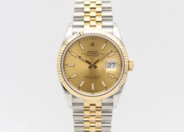 Rolex Datejust 36 126233 (2019) - Champagne dial 36 mm Gold/Steel case