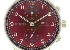 IWC Portuguese Chronograph IW371616 (2024) - Rood wijzerplaat 41mm Staal