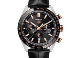 TAG Heuer Carrera CBN2A5A.FC6481 (2026) - Black dial 44 mm Gold/Steel case