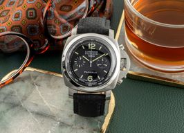 Panerai Luminor 1950 3 Days Chrono Flyback PAM00212 (2007) - Zwart wijzerplaat 44mm Staal