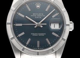 Rolex Oyster Perpetual Date 15210 (1993) - Blauw wijzerplaat 34mm Staal