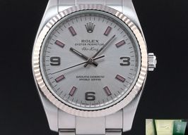 Rolex Air-King 114234 (2008) - Zilver wijzerplaat 34mm Staal