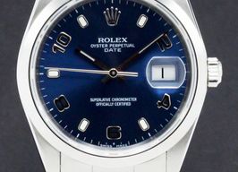 Rolex Oyster Perpetual Date 15200 (2002) - Blauw wijzerplaat 34mm Staal