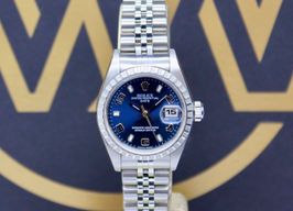 Rolex Oyster Perpetual Lady Date 69240 (1999) - Blue dial 26 mm Steel case